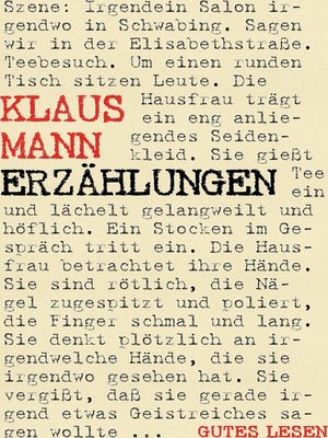 cover image of Klaus Mann--Erzählungen